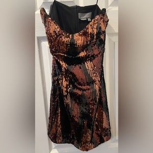 Anthropologie Strapless Sequin Mini Dress